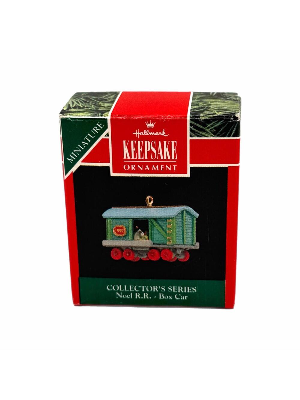 Vintage 1992 Hallmark Keepsake Miniature Noel R. R. Box Car Ornament